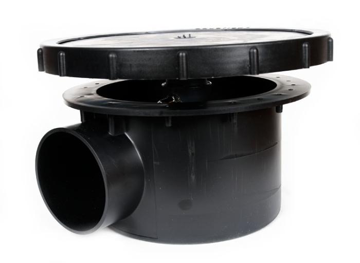  Bottenavlopp i ABS-plast 110mm anslutning + lufthätta