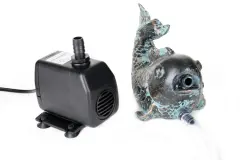 Bronsfärgad fisk inkl pump och slang