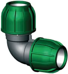 Klämringskoppling 90gr Böj 50mm